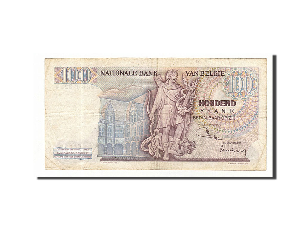 Banknote, Belgium, 100 Francs, 1972, 1972-06-19, VF(20-25)