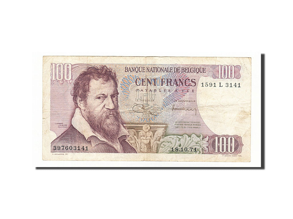 Banknote, Belgium, 100 Francs, 1971, 1971-10-18, EF(40-45)