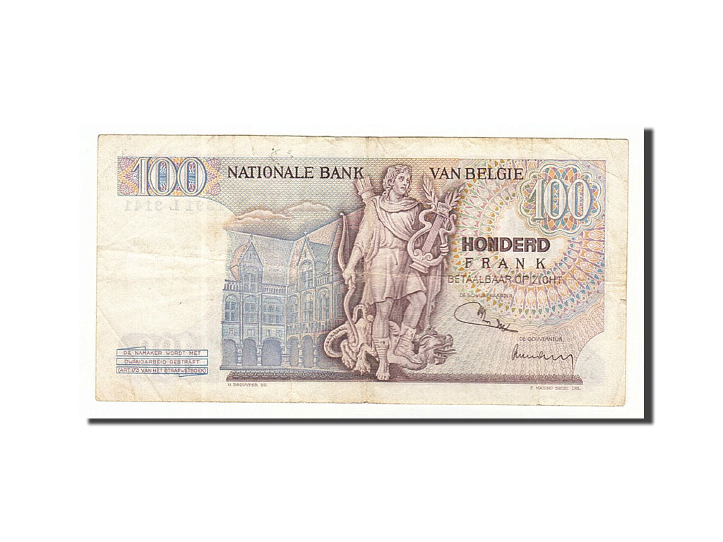 Banknote, Belgium, 100 Francs, 1971, 1971-10-18, EF(40-45)