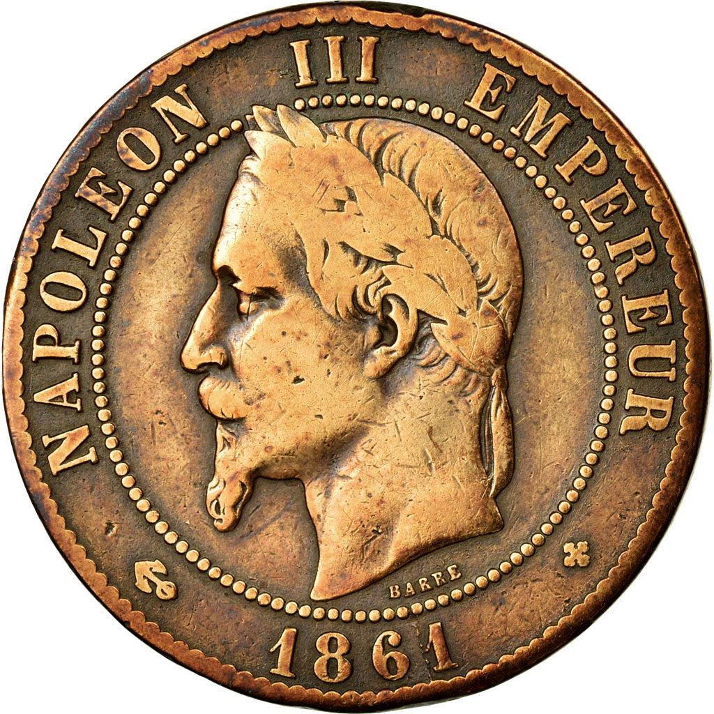 Coin, France, Napoleon III, Napoléon III, 10 Centimes, 1861, Strasbourg
