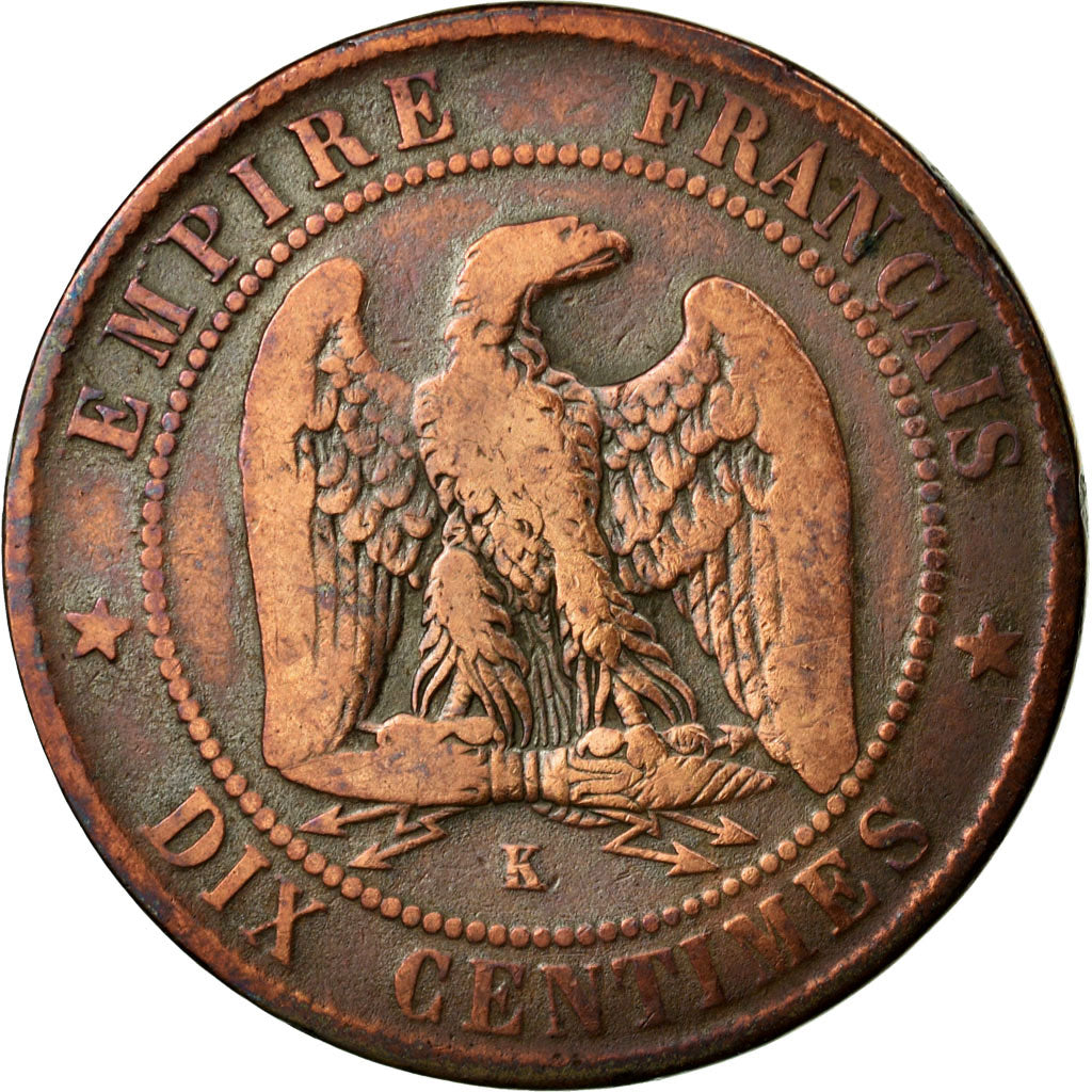 Moneta, Francia, Napoleon III, Napoléon III, 10 Centimes, 1861, Bordeaux, MB