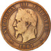 France, Napoleon III, 10 Centimes, 1863, Paris, F(12-15), Bronze, KM 798.1