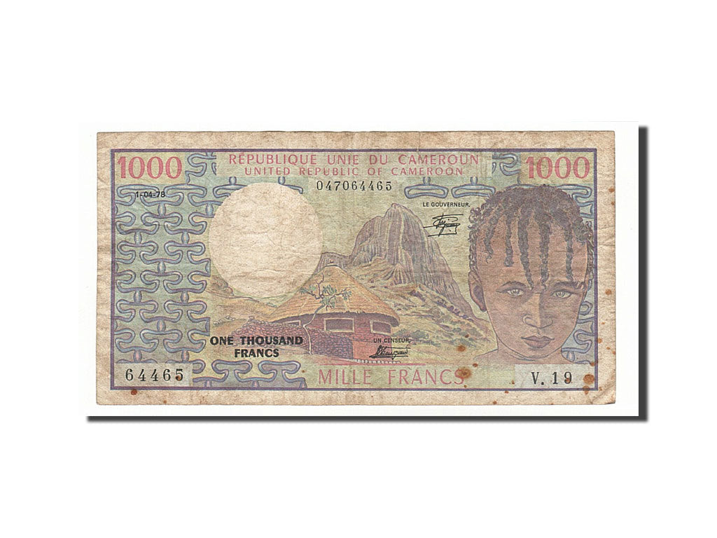 Cameroun, 1000 Francs, 1978, KM #16c, 1978-04-01, VF(20-25), V.19