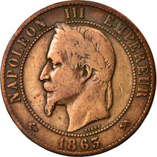 Monnaie, France, Napoleon III, Napoléon III, 10 Centimes, 1863, Bordeaux, TB