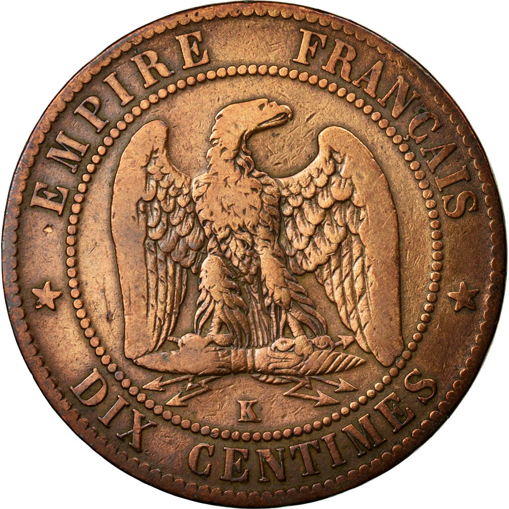 Monnaie, France, Napoleon III, Napoléon III, 10 Centimes, 1863, Bordeaux, TB