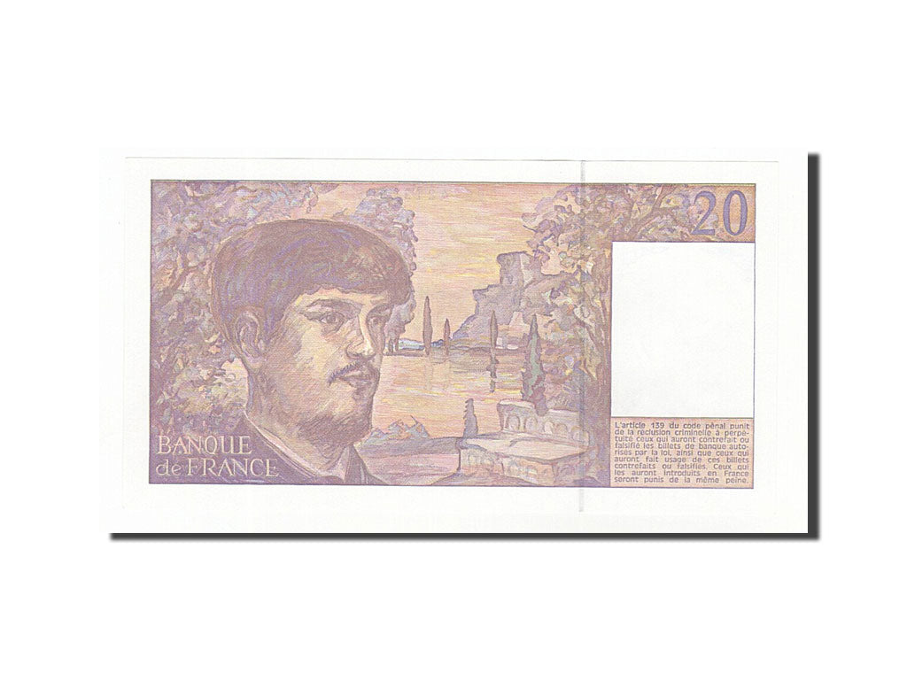 Biljet, Frankrijk, 20 Francs, 20 F 1980-1997 ''Debussy'', 1992, NIEUW
