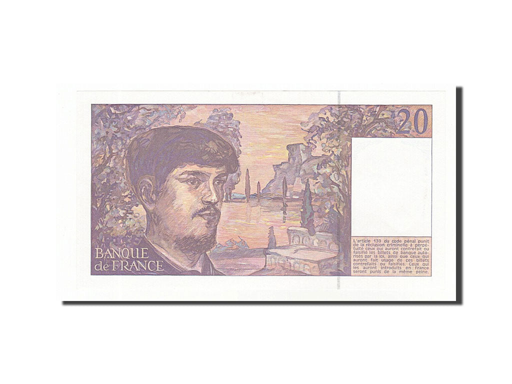 Billete, Francia, 20 Francs, 20 F 1980-1997 ''Debussy'', 1993, UNC