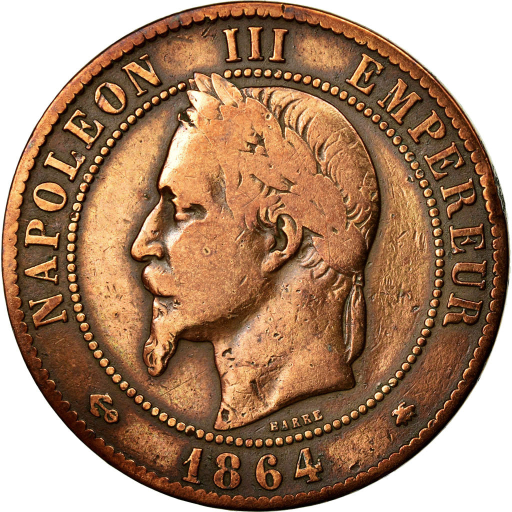 Coin, France, Napoleon III, Napoléon III, 10 Centimes, 1864, Paris, VF(20-25)