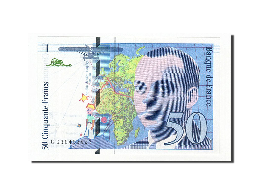 France, 50 Francs, 50 F 1992-1999 ''St Exupéry'', 1997, KM #157Ad, UNC(65-70), G
