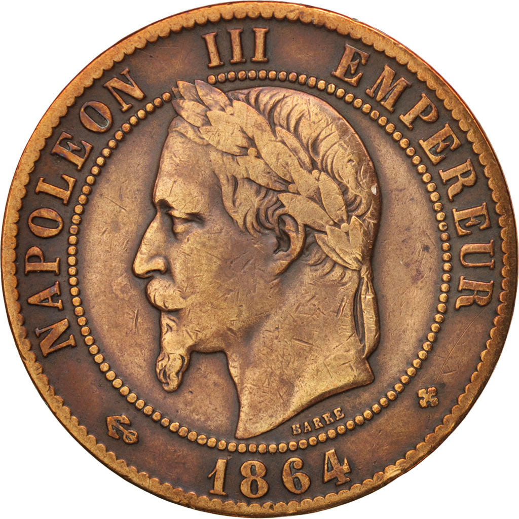 Coin, France, Napoleon III, Napoléon III, 10 Centimes, 1864, Strasbourg