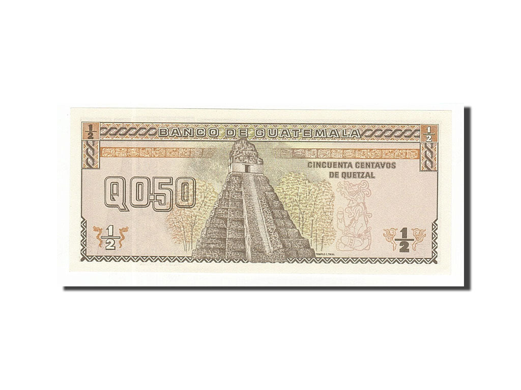 Banconote, Guatemala, 1/2 Quetzal, 1989, KM:72a, 1989-01-04, FDS
