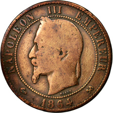 Moneta, Francia, Napoleon III, Napoléon III, 10 Centimes, 1864, Bordeaux, B