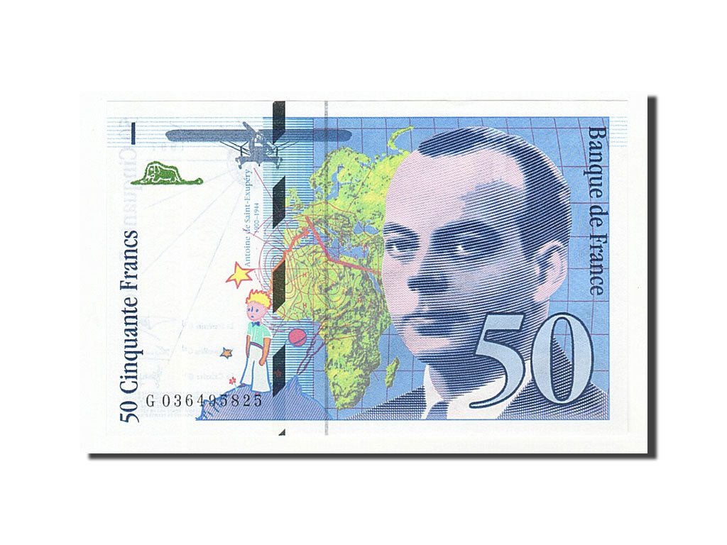 France, 50 Francs, 50 F 1992-1999 ''St Exupéry'', 1997, KM #157Ad, UNC(65-70), G