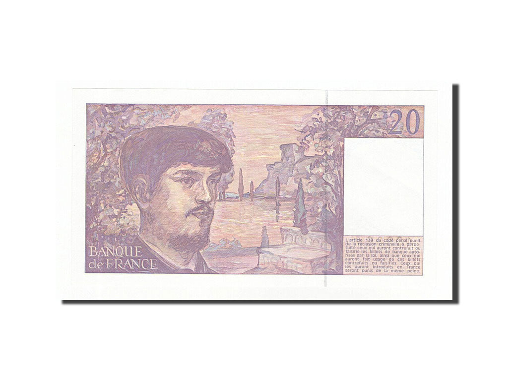 Banknote, France, 20 Francs, 20 F 1980-1997 ''Debussy'', 1992, UNC(65-70)
