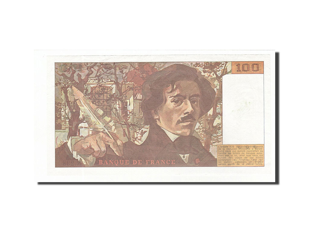 France, 100 Francs, 100 F 1978-1995 ''Delacroix'', 1993, KM #154g, EF(40-45),...