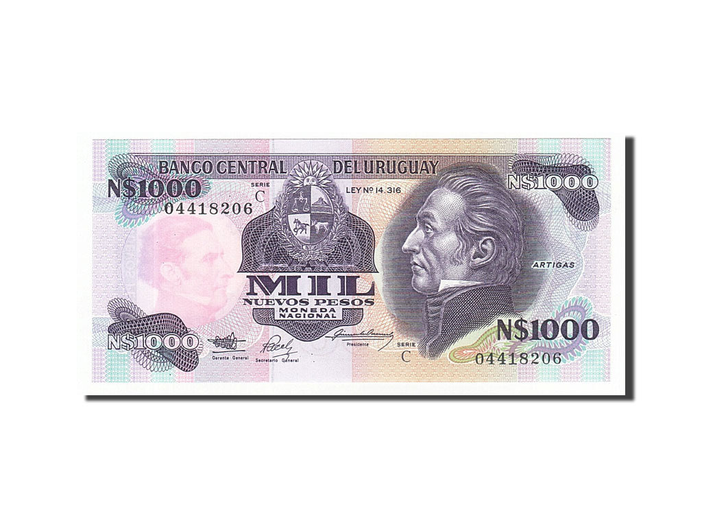 Banknote, Uruguay, 1000 Nuevos Pesos, 1991, UNC(65-70)