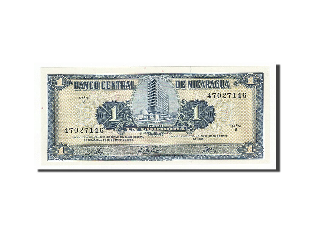 Banknote, Nicaragua, 1 Cordoba, 1968, Undated, KM:115a, UNC(63)