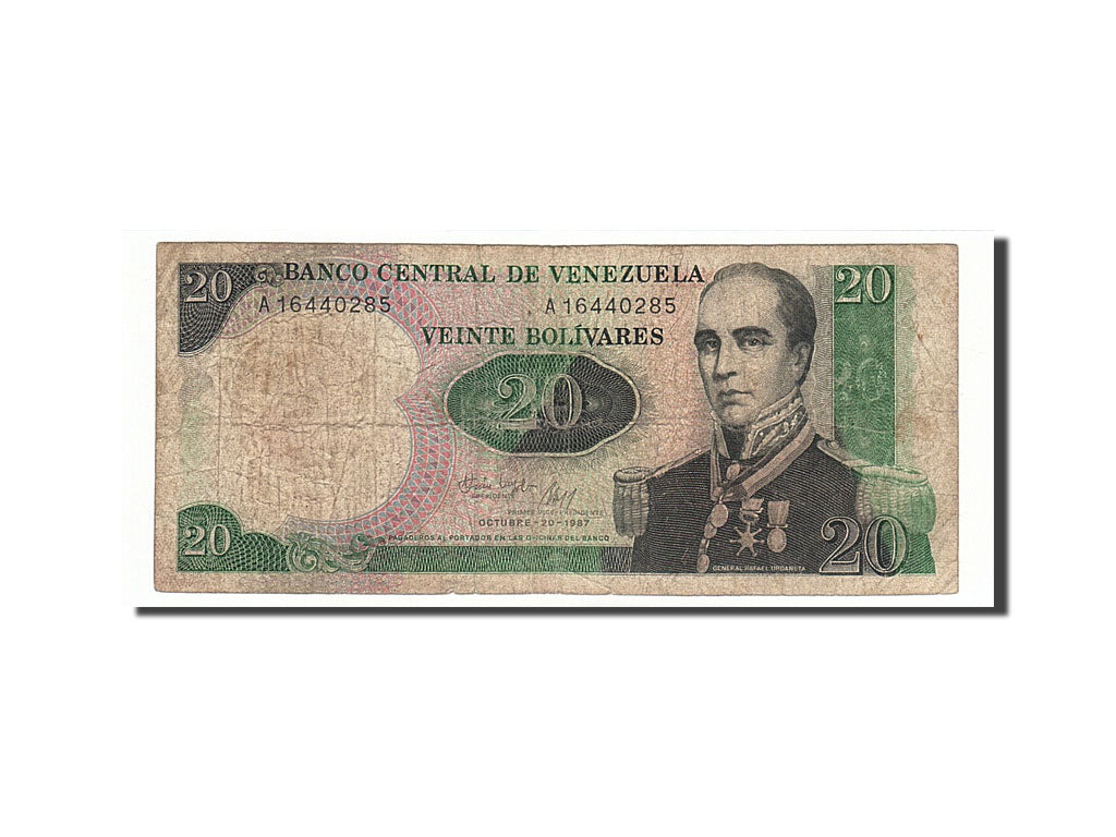Banknote, Venezuela, 20 Bolivares, 1987, 1987-10-20, KM:71, F(12-15)