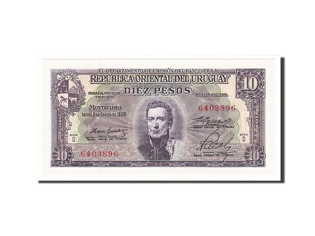 Uruguay 10 Pesos 1939 KM:37D 1939-01-02 UNC(65-70) 6403896