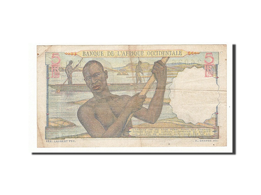 French West Africa 5 Francs 1948 KM:36 1948-03-09 EF(40-45) T.60
