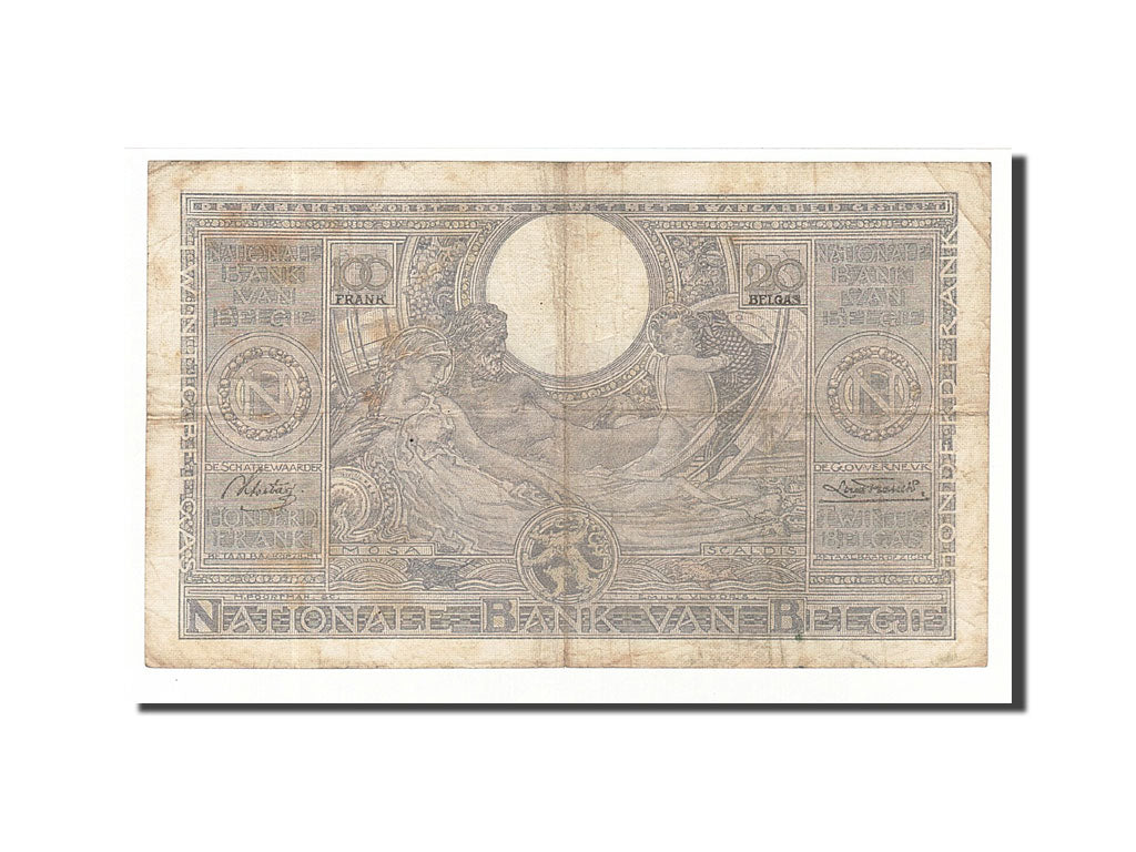 Banknote, Belgium, 100 Francs-20 Belgas, 1937, 1937-01-28, KM:107, VF(20-25)