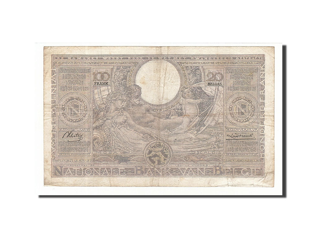 Belgium 100 Francs-20 Belgas 1936 KM:107 1936-12-21 VF(20-25) 2801.D.604
