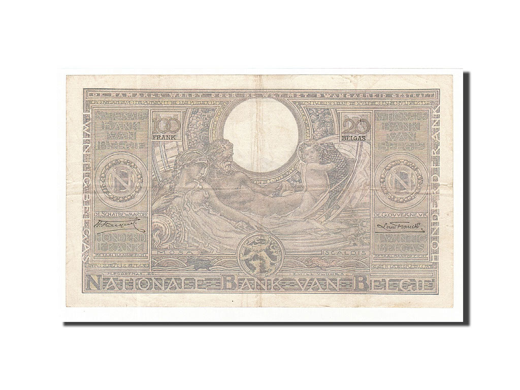 Belgium 100 Francs-20 Belgas 1935 KM:107 1935-11-16 EF(40-45) 2274.F.662