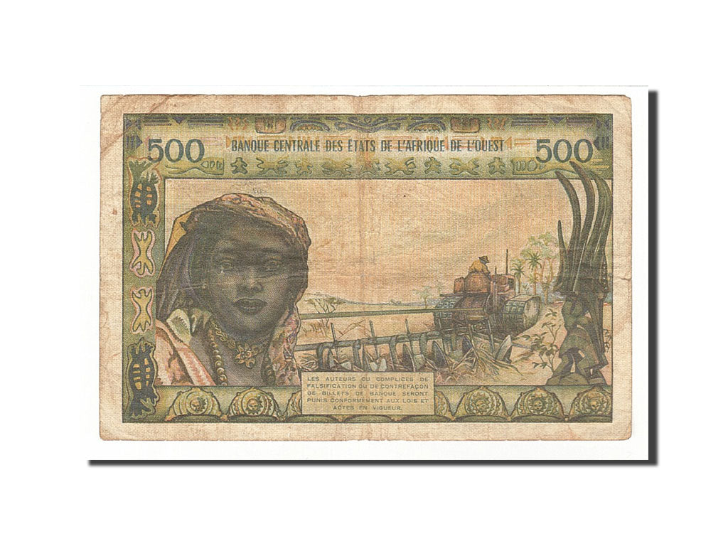 West African States 500 Francs  (1959-65) KM:602Hg  VF(20-25)...