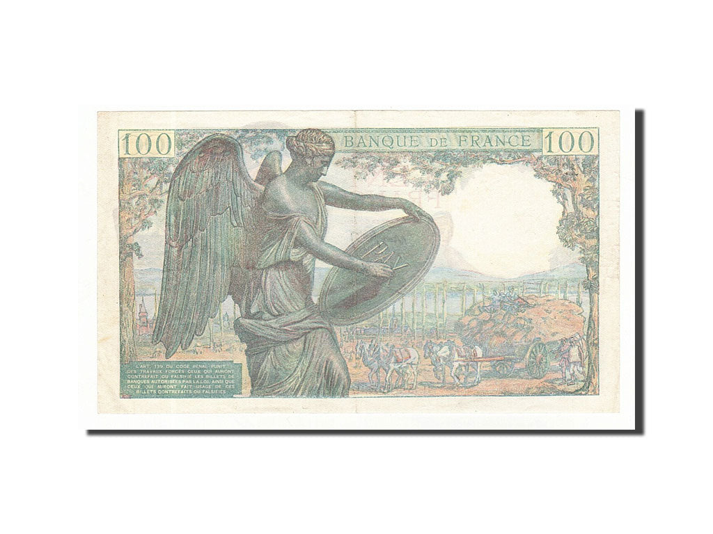 Geldschein, Frankreich, 100 Francs, 1942, 1942-05-15, SS, Fayette:27.1, KM:101a