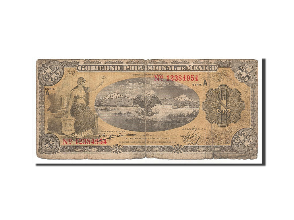 Mexico - Revolutionary 1 Peso 1915 KM:S1101a 1915-02-05 VG(8-10) 12384954