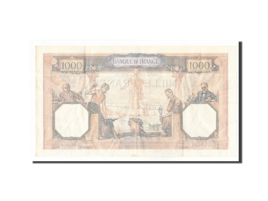 Banknote, France, 1000 Francs, 1939, 1939-03-30, AU(50-53), Fayette:38.35