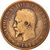 France, Napoleon III, 10 Centimes, 1854, Marseille, VG(8-10), Bronze, KM 771.6