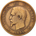 France, Napoleon III, 10 Centimes, 1855, Paris, TB, Bronze, KM 771.1, Gadoury248