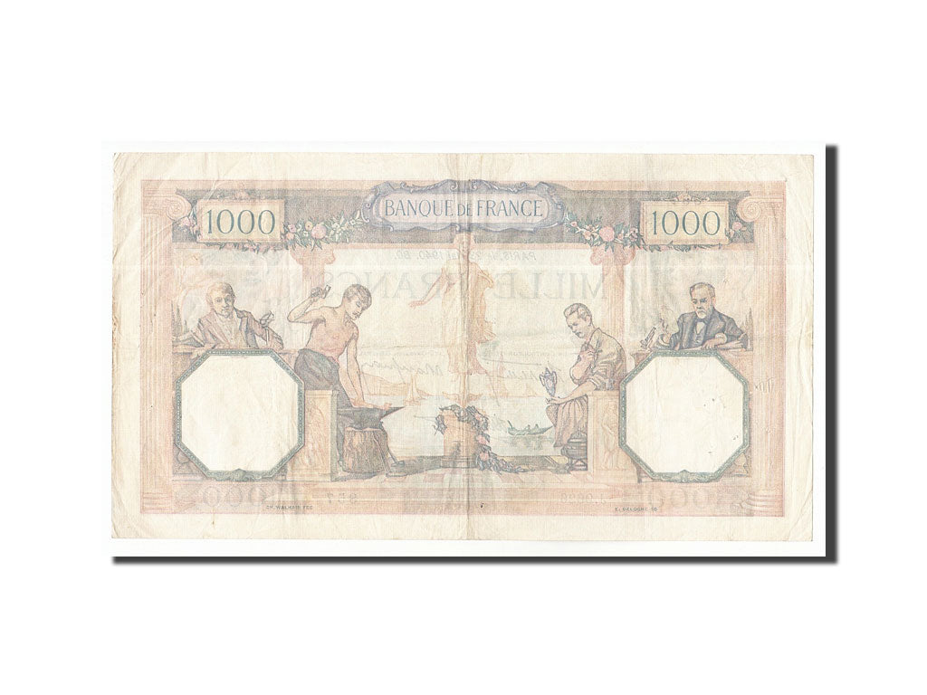 Geldschein, Frankreich, 1000 Francs, 1940, 1940-05-23, SS, Fayette:38.47, KM:90c