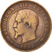 France, Napoleon III, 10 Centimes, 1855, Rouen, VF(20-25), Bronze, KM 771.2