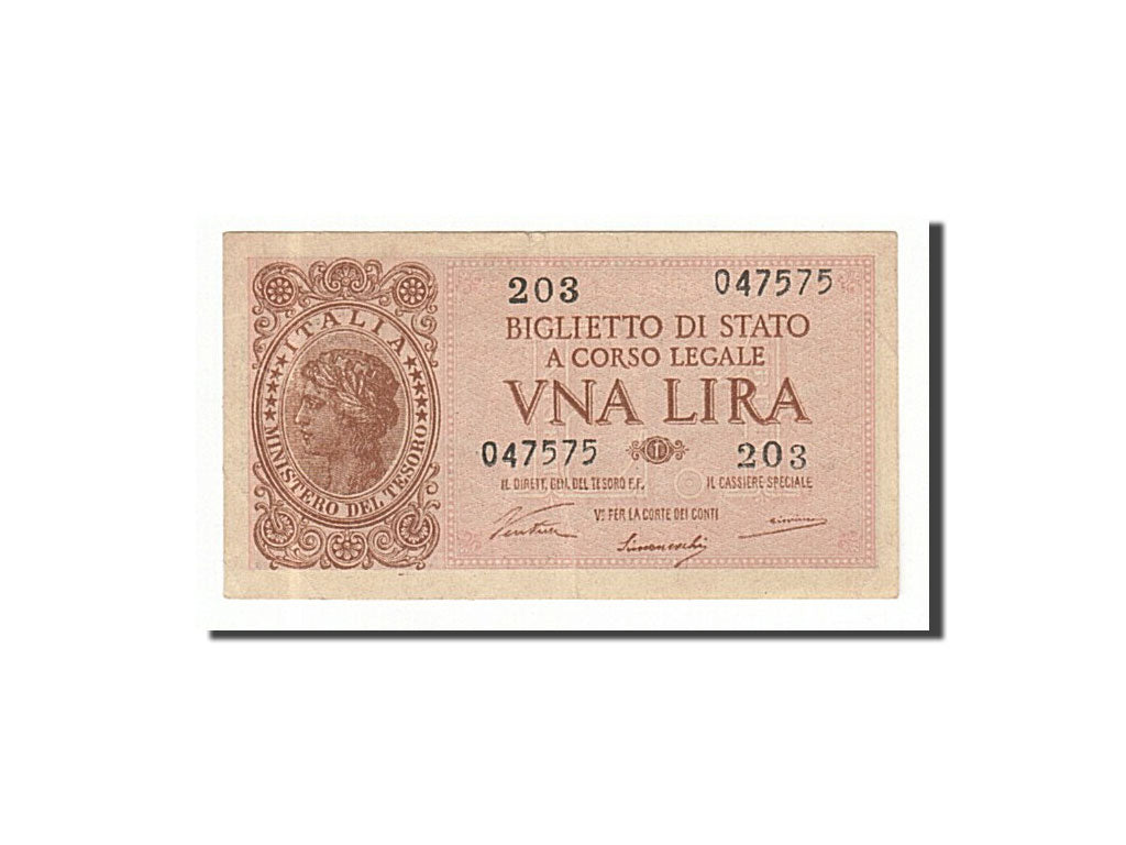 Italy, 1 Lira, 1944, KM:29a, 1944-11-23, TTB, 203 047575