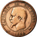 Moneta, Francja, Napoleon III, Napoléon III, 10 Centimes, 1855, Lyon, F(12-15)