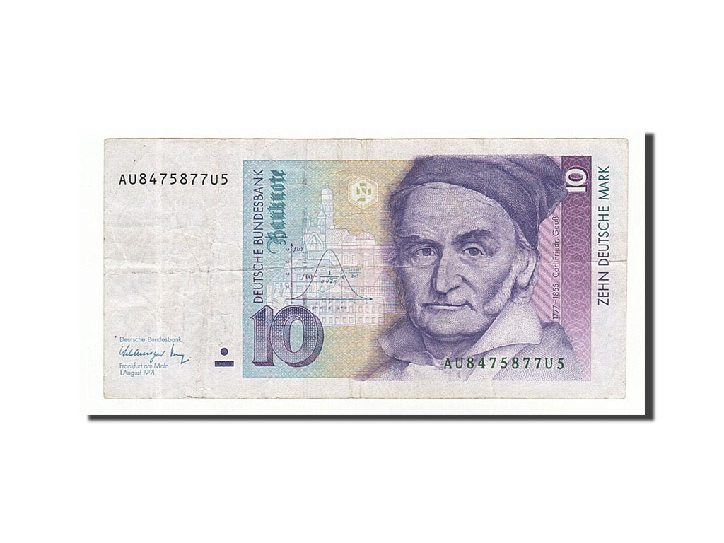 GERMANY - FEDERAL REPUBLIC, 10 Deutsche Mark, 1991, KM:38b, 1991-08-01, TTB,...