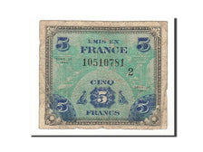 FRANCE, 5 Francs, 1944, KM:115b, 1944-06-06, B+, 10510781, Fayette:VF17.2