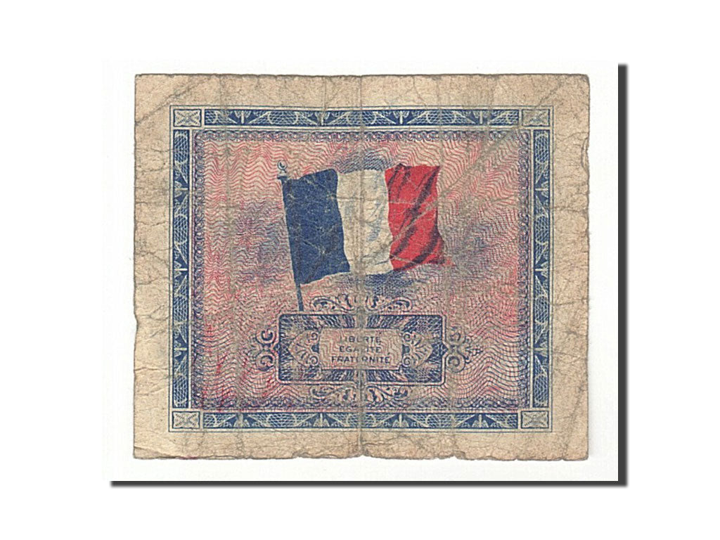 FRANCE, 5 Francs, 1944, KM:115b, 1944-06-06, B+, 10510781, Fayette:VF17.2