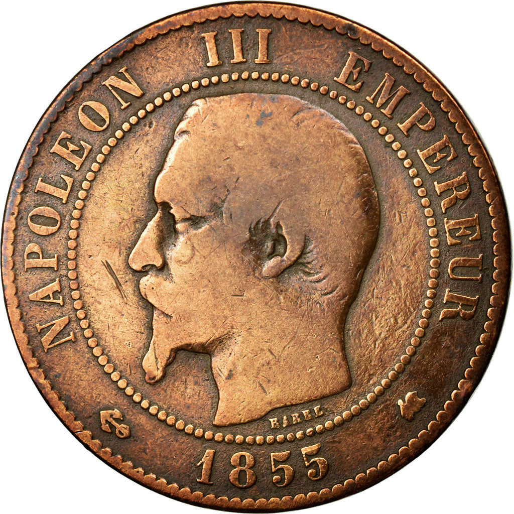 Monnaie, France, Napoleon III, Napoléon III, 10 Centimes, 1855, Bordeaux, B+