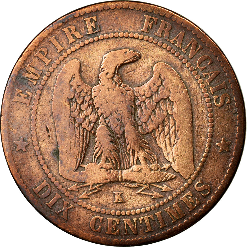 Monnaie, France, Napoleon III, Napoléon III, 10 Centimes, 1855, Bordeaux, B+