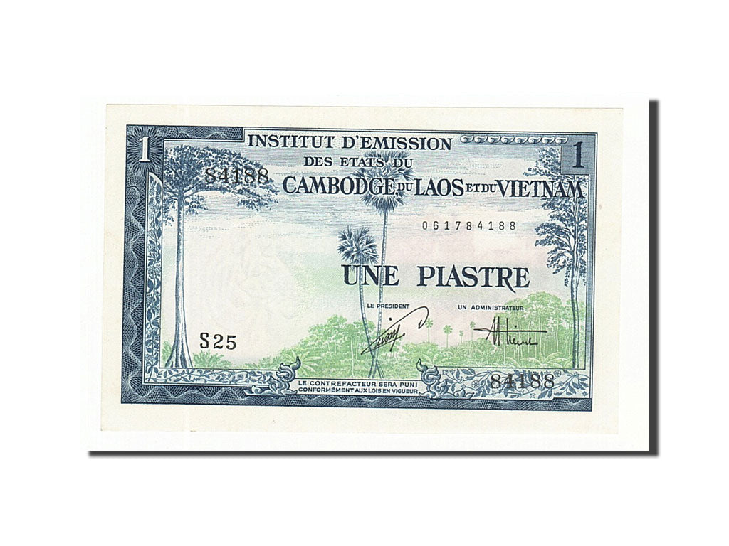 FRENCH INDO-CHINA, 1 Piastre = 1 Dong, 1954, KM:105, Undated, UNC(65-70)