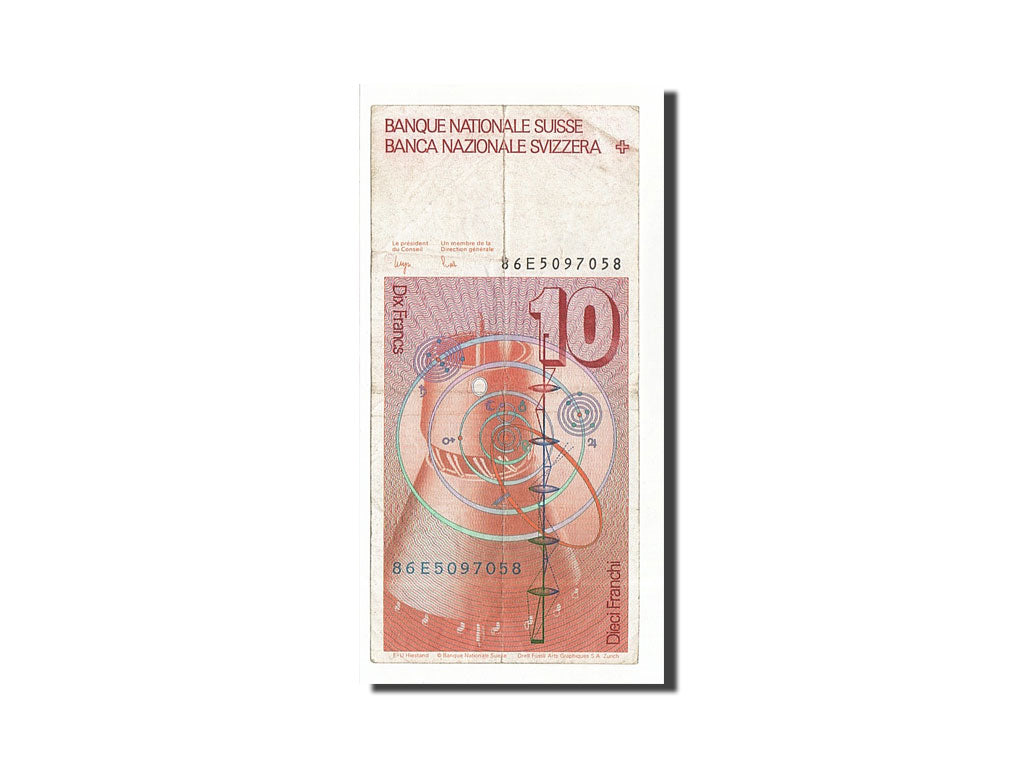 Switzerland, 10 Franken, 1986, KM:53f, Undated, VF(30-35)