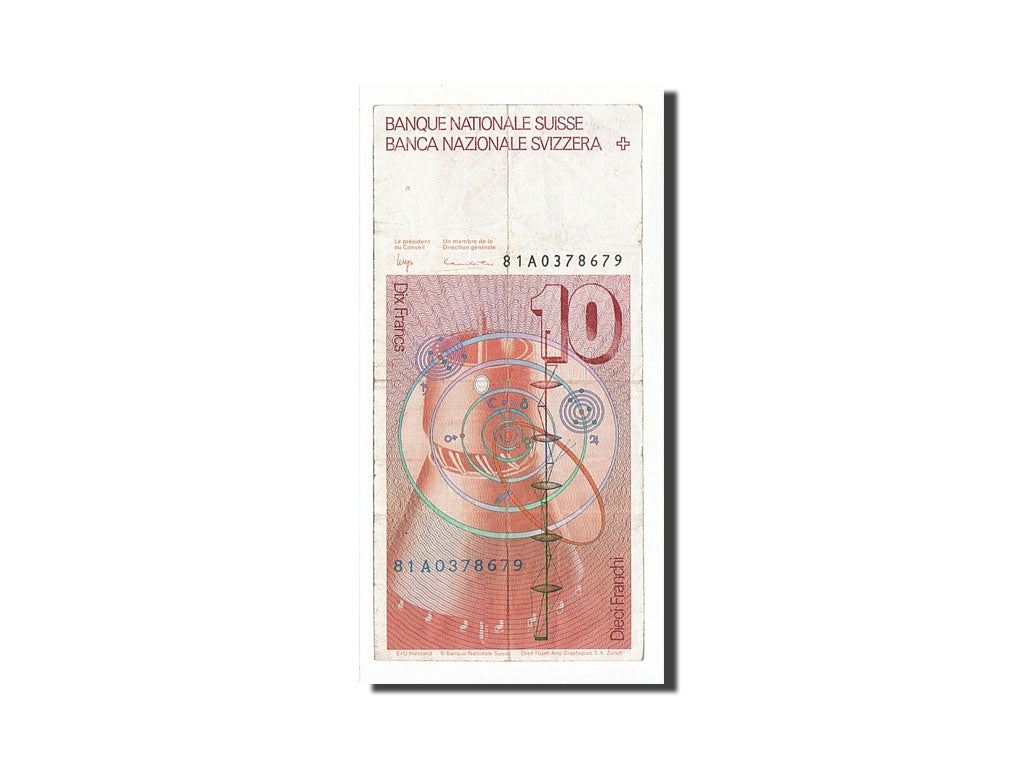 Switzerland, 10 Franken, 1981, KM:53c, Undated, VF(30-35)