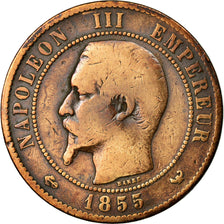 Moneda, Francia, Napoleon III, Napoléon III, 10 Centimes, 1855, Lille, BC