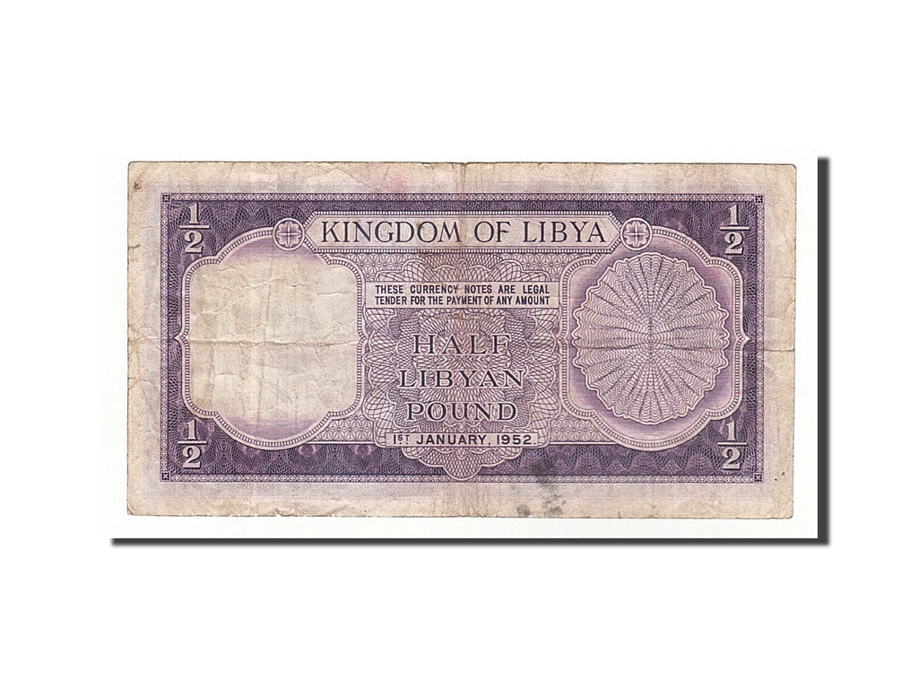 Libya, 1/2 Pound, 1952, KM:15a, 1952-01-01, VF(20-25)