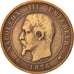 France, Napoleon III, 10 Centimes, 1856, Paris, VF(20-25), Bronze, KM 771.1