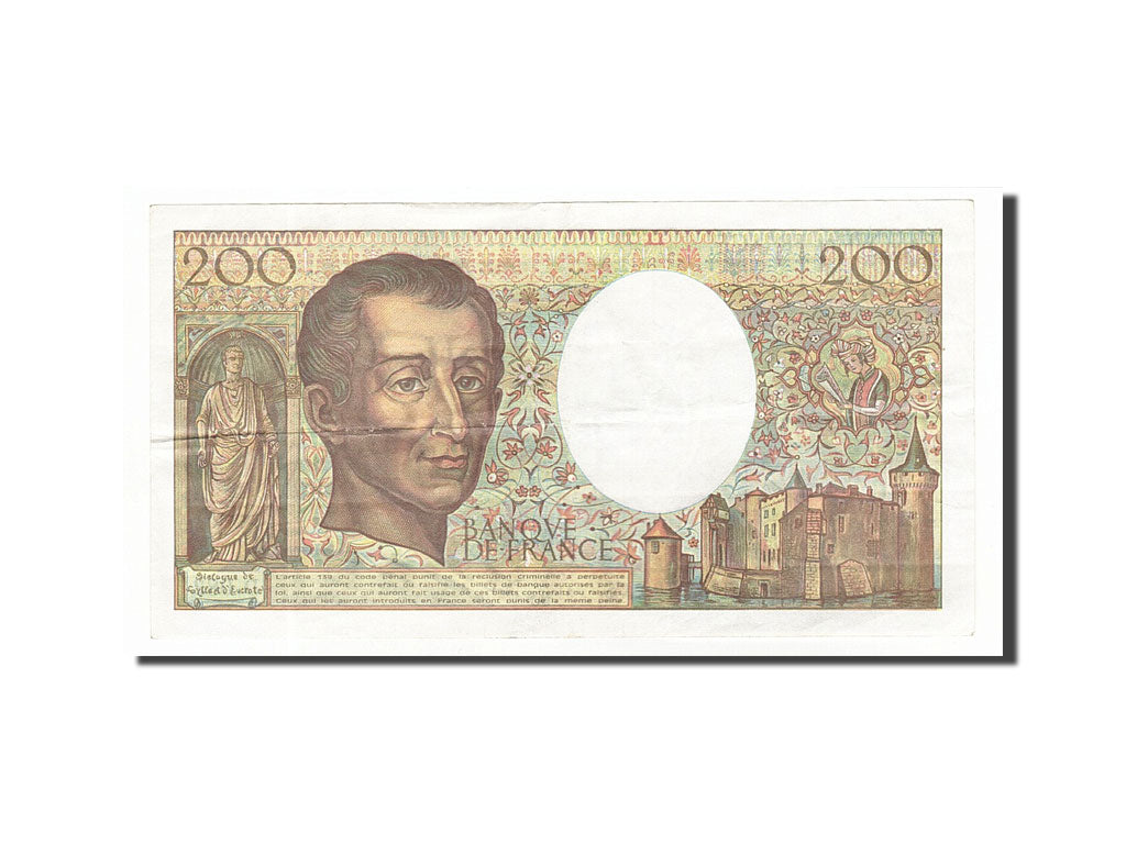 France, 200 Francs, 1990, KM:155d, Undated, EF(40-45), Fayette:70.10a)