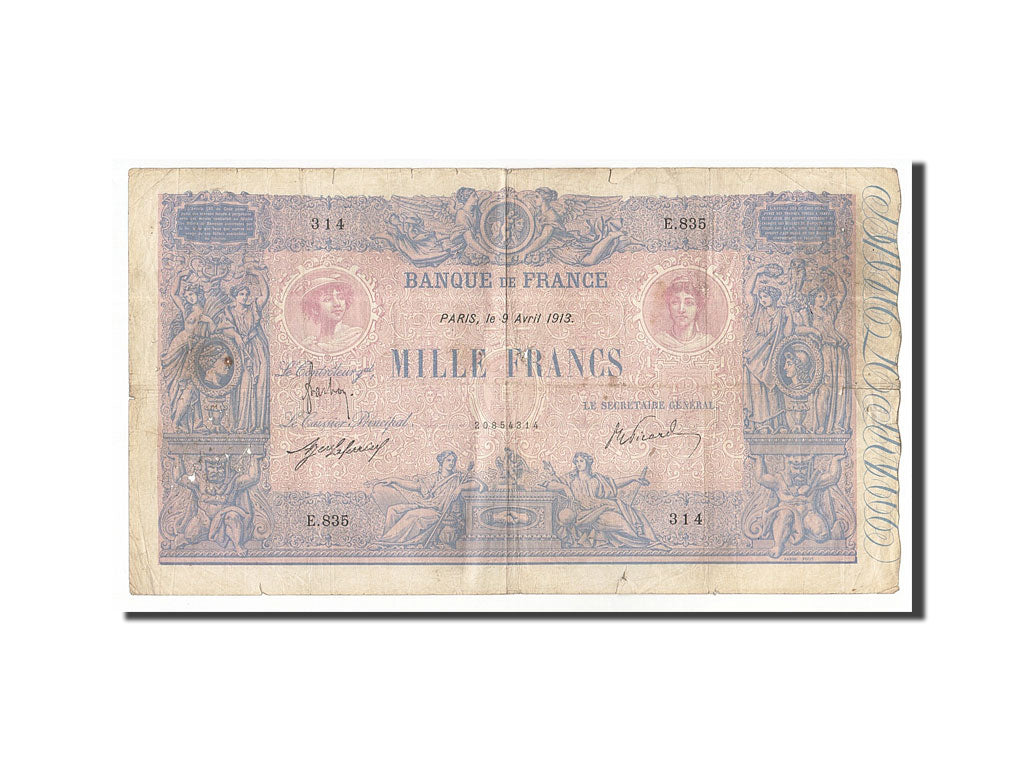 Billet, France, 1000 Francs, 1913, 1913-04-09, B, Fayette:36.27, KM:67g